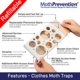 ECOTASTIC Clothing Moth Traps - 11 Count - Foldable Moth - Eco-Friendly  Hassle Control - Pheromone Technology - Closet Mothballs -  Wood/Carpet/Clothes